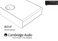 Cambridge Audio Azur 651P - Owners manual